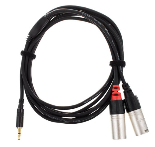 Adapterkabel 2 x XLR m - Minijack stereo m, Cordial CFY 3 WMM, 3m (REAN Armaturen)